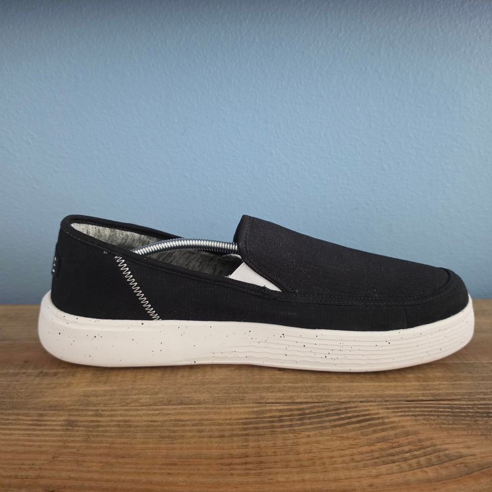 Hey Dude Mens Sunapee M Sport Mesh Slip On Sneakers Black White Speckled 14 - Picture 9 of 11